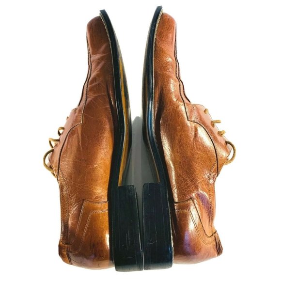 Giorgio V Mens Brown 10 D Leather Dress‎ Lace Up Square Toe Oxford Shoes - Picture 6 of 12